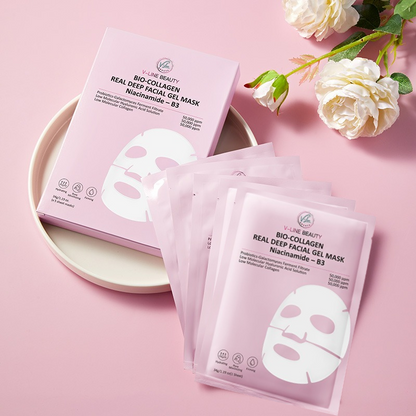 Niacinamide B3 Bio-Collagen Real Deep Facial Overnight Mask, Hydrating, Pore Minimizing, Firming 34g x5ea V-Line Beauty