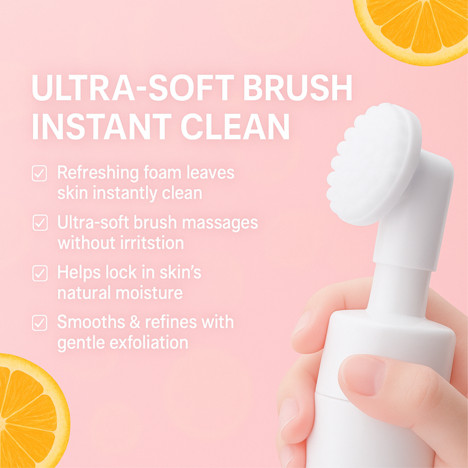 V-Line Beauty Collagen Cleansing Foam with Built-in Brush – Moisturizing, Nourishing &amp; Purifying Face Wash with Botanical Extracts for All Skin Types, Light Citrus Scent, 150 ml / 5.07 fl oz V-Line Beauty