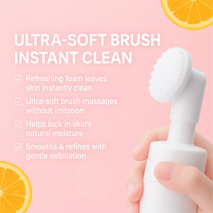 V-Line Beauty Collagen Cleansing Foam with Built-in Brush – Moisturizing, Nourishing &amp; Purifying Face Wash with Botanical Extracts for All Skin Types, Light Citrus Scent, 150 ml / 5.07 fl oz V-Line Beauty