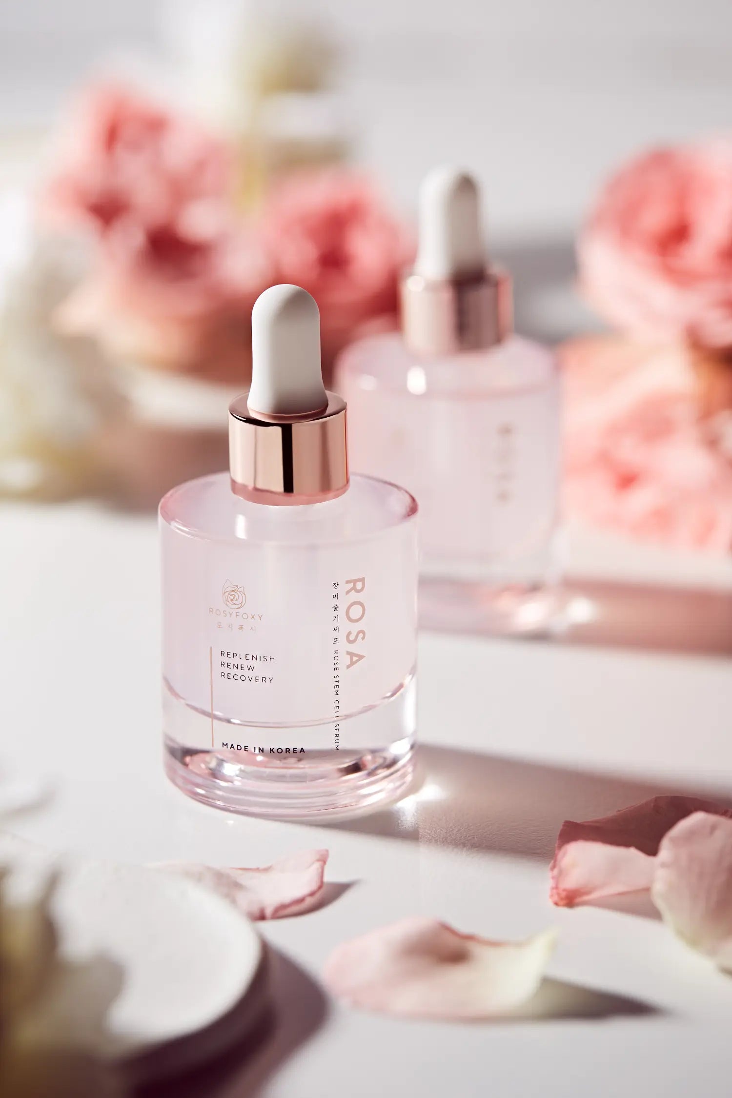 RosyFoxy Rosa Hyaluronic Acid Serum for Face, Rejuvenating Collagen Serum for Fine Lines and Wrinkles, Hydrating, Even Toning, Suitable for All Skin Type including Sensitive - 30 mL - Made in Korea V-Line Beauty