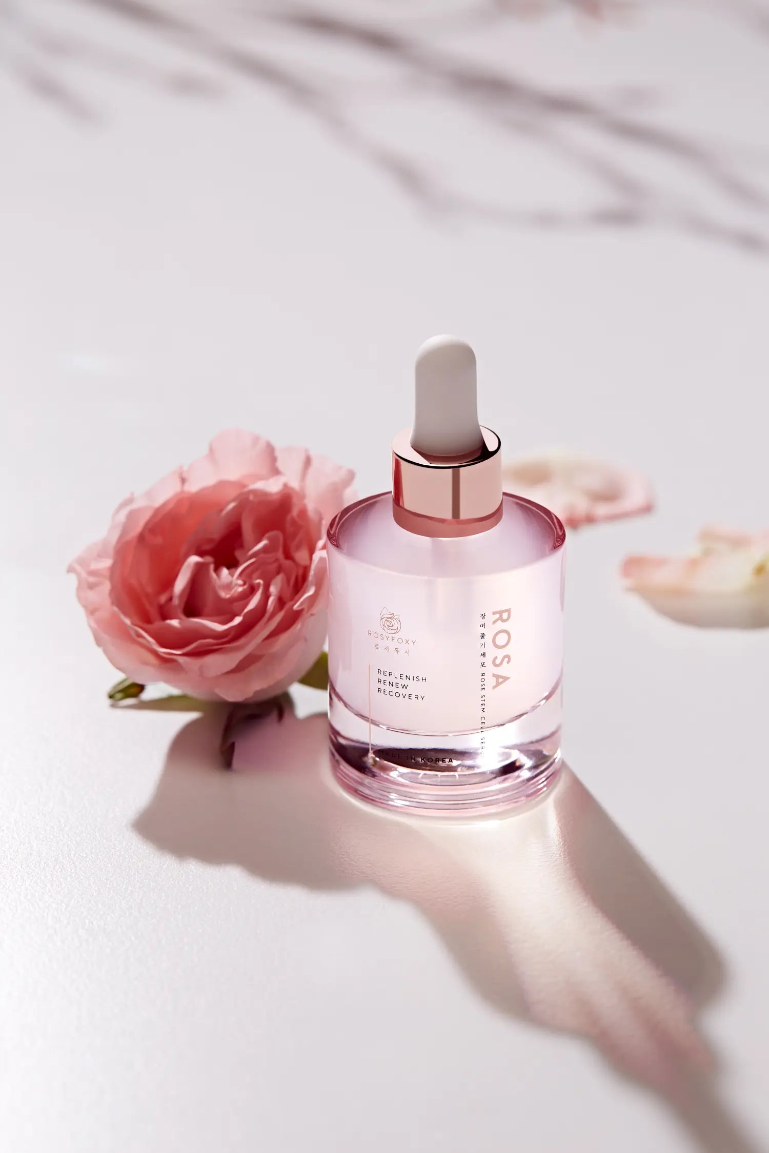 RosyFoxy Rosa Hyaluronic Acid Serum for Face, Rejuvenating Collagen Serum for Fine Lines and Wrinkles, Hydrating, Even Toning, Suitable for All Skin Type including Sensitive - 30 mL - Made in Korea V-Line Beauty