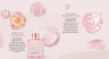 RosyFoxy Rosa Hyaluronic Acid Serum for Face, Rejuvenating Collagen Serum for Fine Lines and Wrinkles, Hydrating, Even Toning, Suitable for All Skin Type including Sensitive - 30 mL - Made in Korea V-Line Beauty