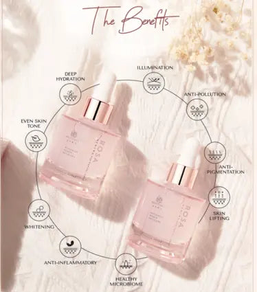 RosyFoxy Rosa Hyaluronic Acid Serum for Face, Rejuvenating Collagen Serum for Fine Lines and Wrinkles, Hydrating, Even Toning, Suitable for All Skin Type including Sensitive - 30 mL - Made in Korea V-Line Beauty